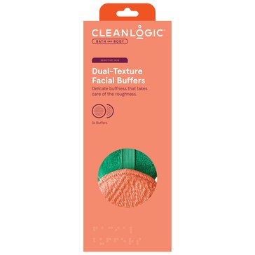 CLEANLOGIC Dual Texture Facial Buffer 3pk