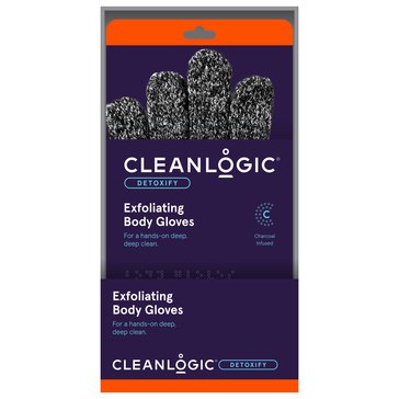CLEANLOGIC Detox Purifying Charcoal Exfoliating Bath Gloves