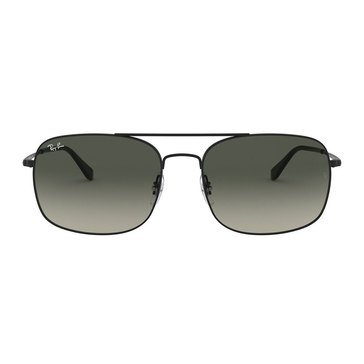 Rayban Unisex Matte Black Square Sunglasses 