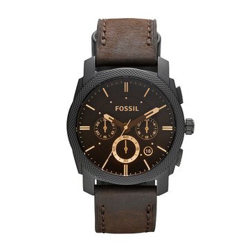 Fossil Men's Machine Mid-Size Chronograph Leather Watch 