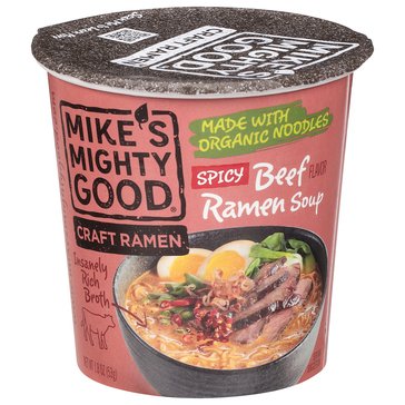 Mike's Mighty Good Organic Spicy Beef Ramen Soup Cup, 1.8oz