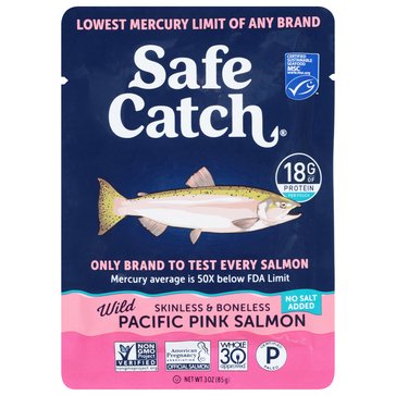 Safe Catch Wild Pacific Pink Salmon - No Salt Added Pouch