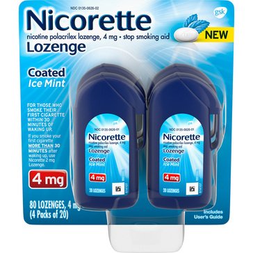 Nicorette Ice Mint 4mg Nicotine Coated Lozenge, 80-count