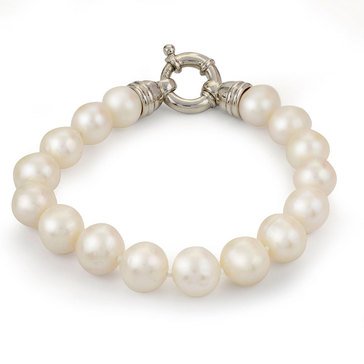 Imperial 9.5-10.5mm Freshwater Cultured Pearl Bracelet With Large Sterling Silver Clasp