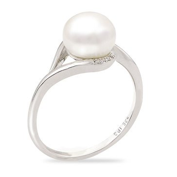 Imperial Freshwater Cultured Pearl and White Topaz Ring