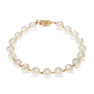 Imperial Freshwater Cultured Pearl and Bead Bracelet, 10K