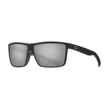 Costa del Mar Men's Rinconcito Matte Black/Gray Silver Mirror Polarized Sunglasses
