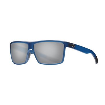 Costa del Mar Men's Rinconcito Matte Atlantic Blue/Gray Silver Mirror Polarized Sunglasses