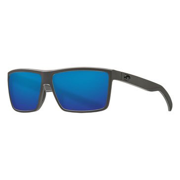 Costa del Mar Men's Rinconcito Matte Gray/Blue Mirror Polarized Sunglasses