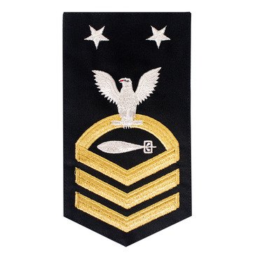 Men's E9 (TMCM) Rating Badge in STANDARD Gold on Blue POLY/WOOL for Torpedoman