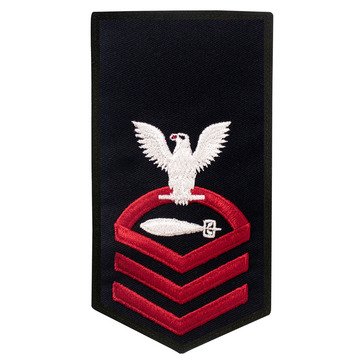 Women's E7 (TMC) Rating Badge in STANDARD  Red on Blue POLY/WOOL for Torpedoman