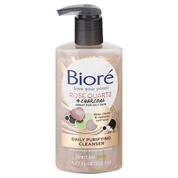 Bioré Rose Quartz Charcoal Daily Purifying Cleanser 6.77oz