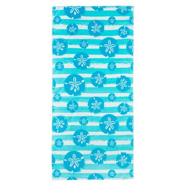 Harbor Home Print Sand Dollar Stripe Beach Towel