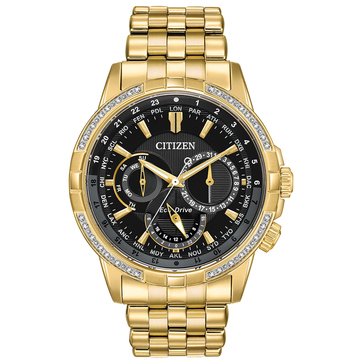 Citizen Men's Calendrier Stainless Steel Gold-Tone Bracelet Eco-Drive Watch