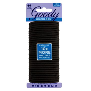 Goody Ouchless Elastics Black 32ct