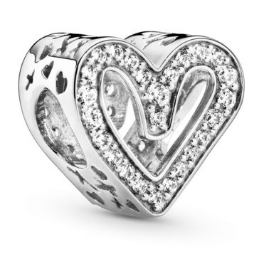 Pandora Sparkling Freehand Heart with CZ Charm
