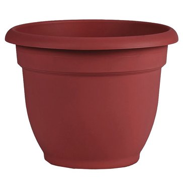 Bloem 12-Inch Ariana Planter With Grid Burnt Red