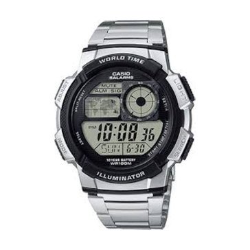 Casio Men's Grey Dial and Silver Stainless Steel Strap Watch