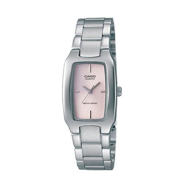 Casio Women's Pink Dial/Silver Stainless Strap Watch