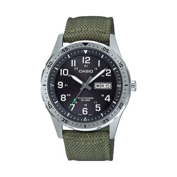 Casio Men's Black Dial/Green Resin Strap Watch, 46.9 mm