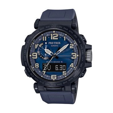 Casio Men's Black Dial/Blue Resin Strap Watch, 51.5mm
