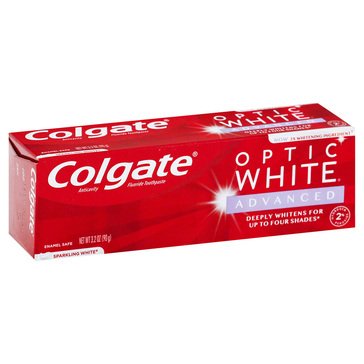 Colgate Optic White Advanced Teeth Whitening  Sparkling White Toothpaste, 3.2oz