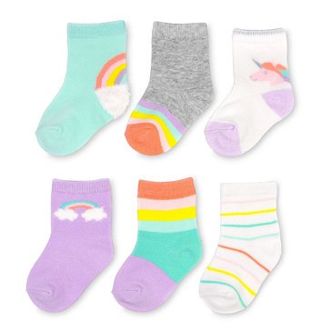 Goldbug On The Goldbug 6-Pack Rainbow Crew Socks