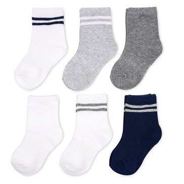 Goldbug On The Goldbug™ Boys' 6-Pack Rib Classic Crew Socks