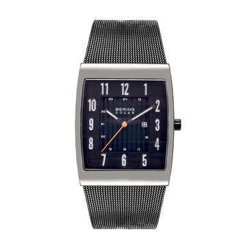 Bering Men's Solar Tank Mesh Strap Watch