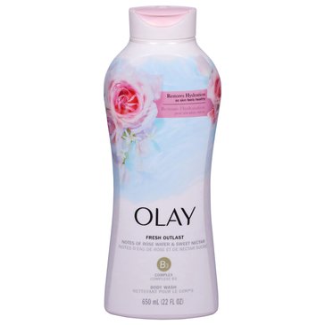 Olay Fresh Outlast Rose Water Sweet Nectar Body Wash 22oz