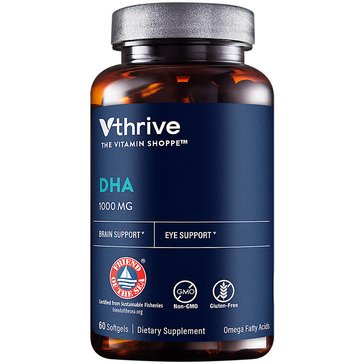 Vthrive DHA Omega Fatty Acids 1,000mg Softgels, 60-count