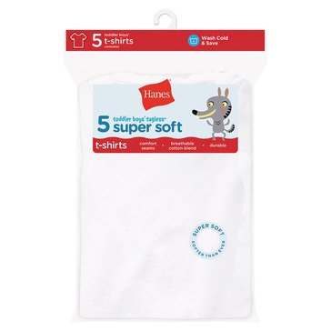 Hanes Toddler Boys' Eco-Smart 5-Pack Super Soft Tees