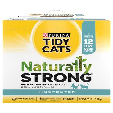 Tidy Cats Naturally Strong Unscented Box Cat Litter, 35 lbs