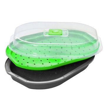 Progressive Prep Solutions Microwave Fish and Veggie Steamer