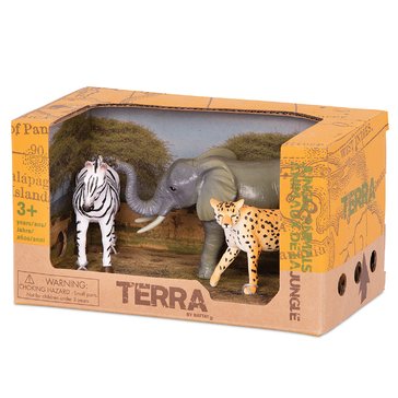 Terra Jungle Animals Zebra, Elephant Cheetah