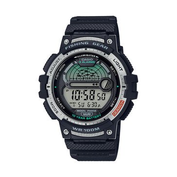 Casio Men's Fishing Watch Digital - 10 Year Battery Strap Watch