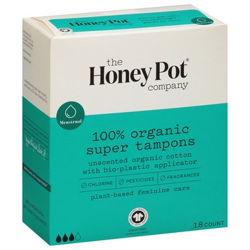 Honey Pot Co Super Organic Bio-Plastic Applicator Tampon