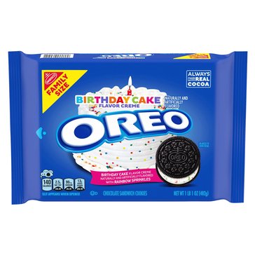 Oreo Family Size Birthday Cake Sandwich Cookies 17oz
