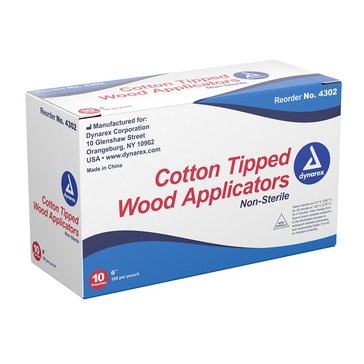 Dynarex Cotton Tipped Wood Applicators Non-Sterile 6