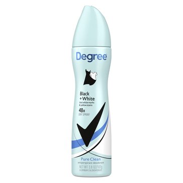 Degree Women Pure Clean Antiperspirant Dry Spray Black + White 3.8oz