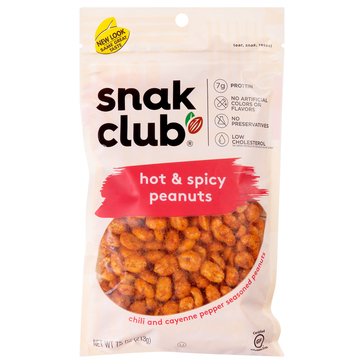 Snak Club Premium Pack Hot Spicy Peanuts 7.5-Ounce