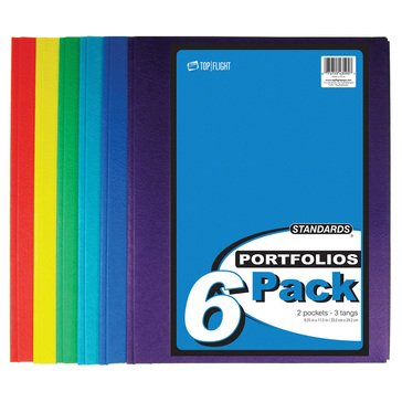 Top Flight Portfolios With Tangs, 6ct