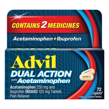 Advil Dual Action With Acetaminophen, 72-count