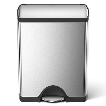 simplehuman 55L Rectangular Step Can and 4.5L Round Step Can with Odorsorb