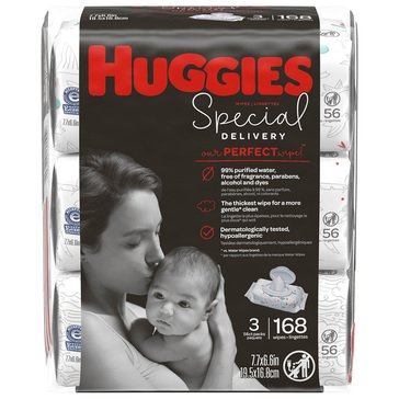 Huggies Special Delivery Unscented Baby Wipes Rft 3-Pack 168-Count