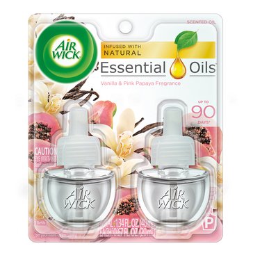 Air Wick Scented Oil Refill, 2-count, Vanilla Pink Papaya