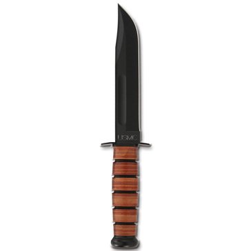 Kabar USMC Fighting Utility Straight Edge Knife with Leather Sheath