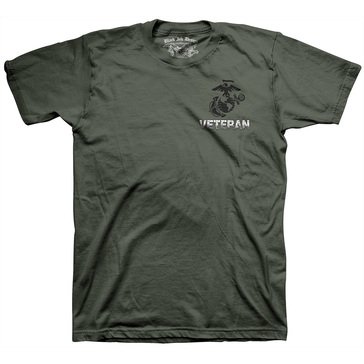 Black Ink Men's USMC Veteran Flag Marine Chopper Tee