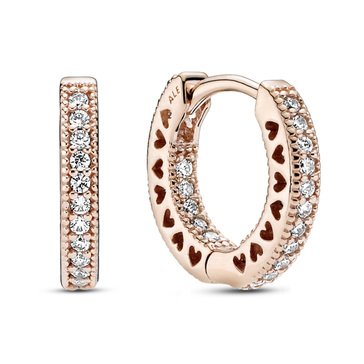 Pandora Pave Hearts Hoop Earrings