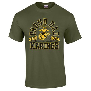 MV Sport Mens Marines Proud Dad Short Sleeve Tee P2AHZN C